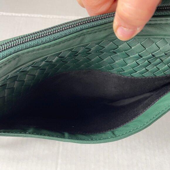 Ganson green Woven Leather crossbody bag - Picture 8 of 11